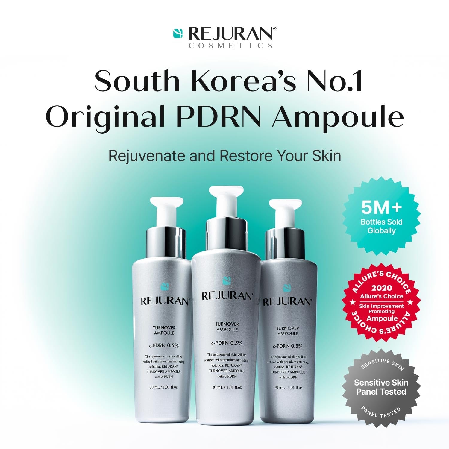 ® Turnover Ampoule, C-Pdrn® – Original Salmon DNA PDRN Face Serum for Rejuvenation, Firming, Hydration & Youthful Glow, Refines Skin Texture. Korean Skincare (1.01 Fl Oz)
